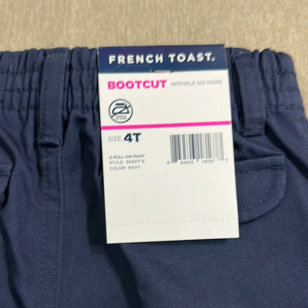 French Toast Kids Navy Pull on Pants Bootcut Size 4T - Picture 6 of 6